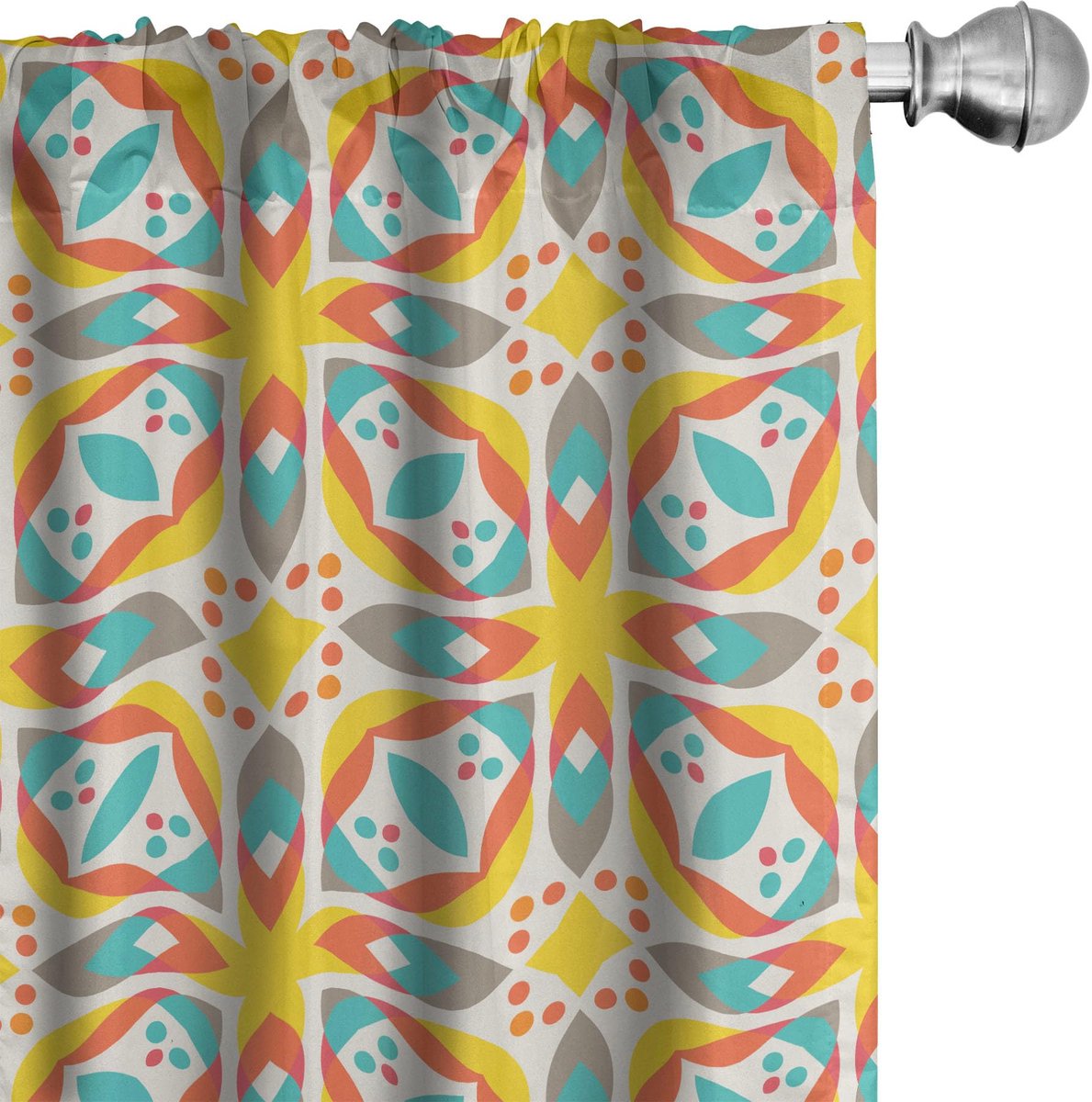 ABAKUHAUS Abstrakt Voorhangen – Vintage Bloemen – 2x75x245 cm – Mikrofaser – Licht verduisterend Mehrfarbig