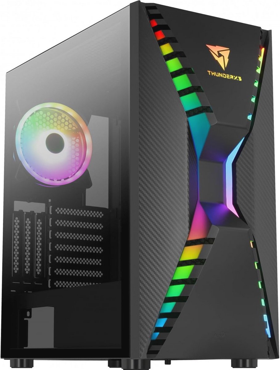 Gaming PC-behuizing met ARGB-ventilator en Geharde Glas