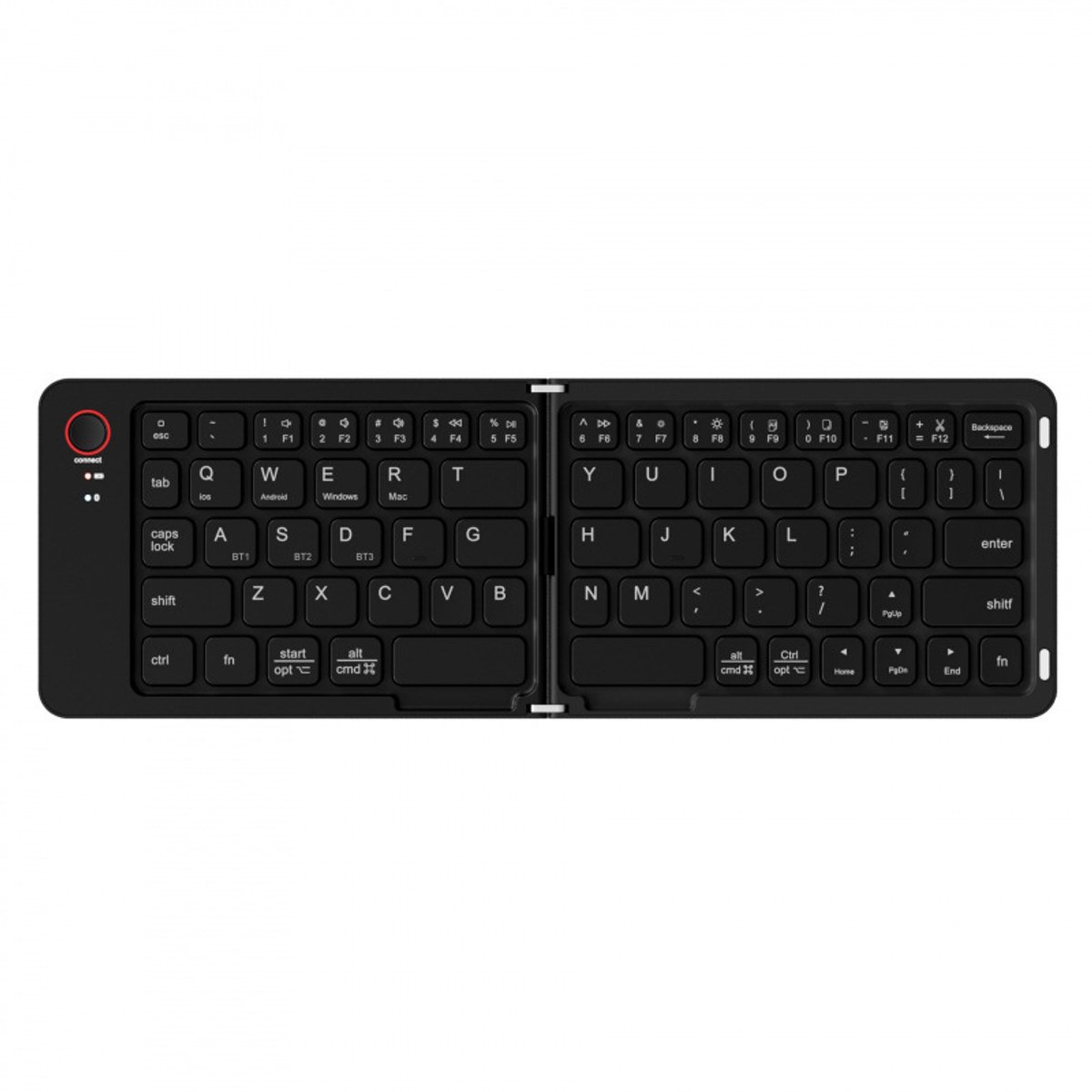 Draadloos Bluetooth opvouwbaar toetsenbord, stil en compact, universeel voor mobiele telefoons, laptops, tablets en kantoorgebruik (zwart)