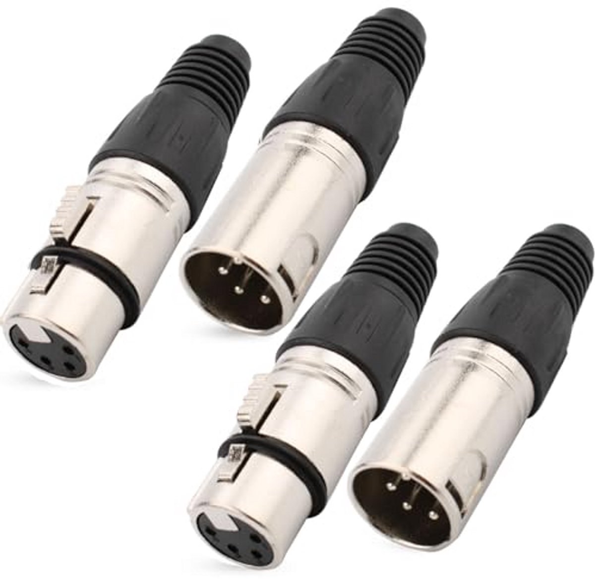 4 stuks XLR 4-pins soldeerverbinders voor audioverbindingen