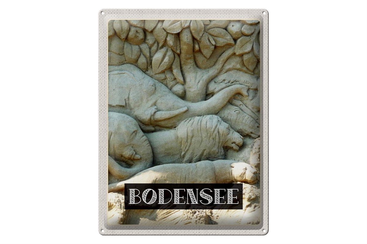 Blechschild Reise 30x40cm Bodensee Deutschland Tiere Statue