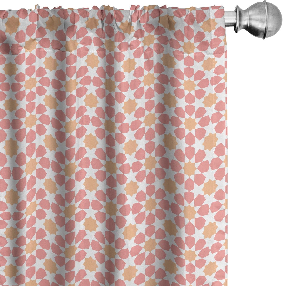 ABAKUHAUS Gordijnset 2-delig – microvezel – Perzik & Koraal Peach
