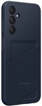 Donkerblauwe Samsung Card Slot Case met diagonaal vak en camera-uitsparingen.