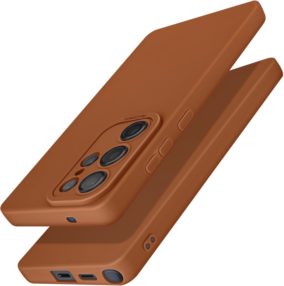Avizar Hoesje Geschikt voor Samsung Galaxy S25 Ultra Silicone Mat, Bruin