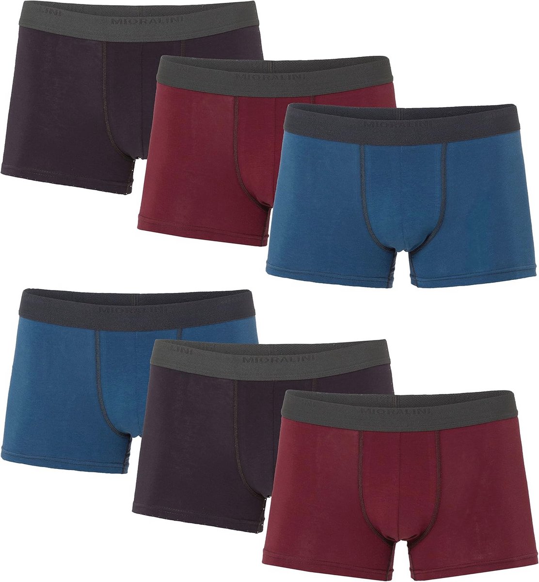 12 gekleurde en zachte elastische boxershorts in normale maten en oversized
