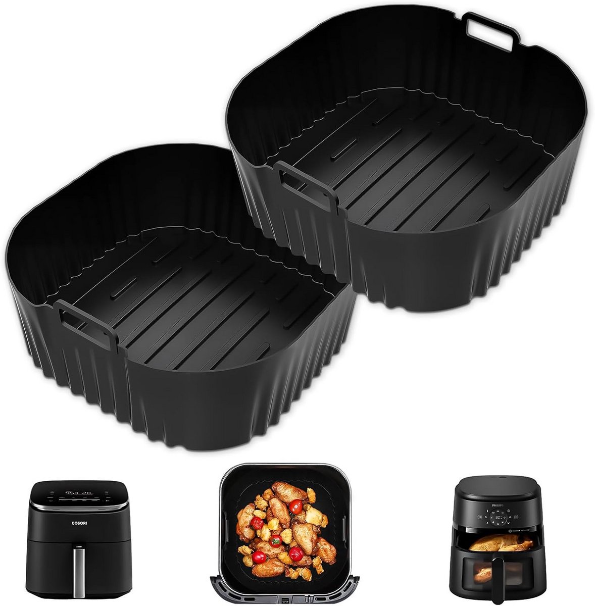 Siliconen bakvormen voor heteluchtfriteuse - 2 stuks