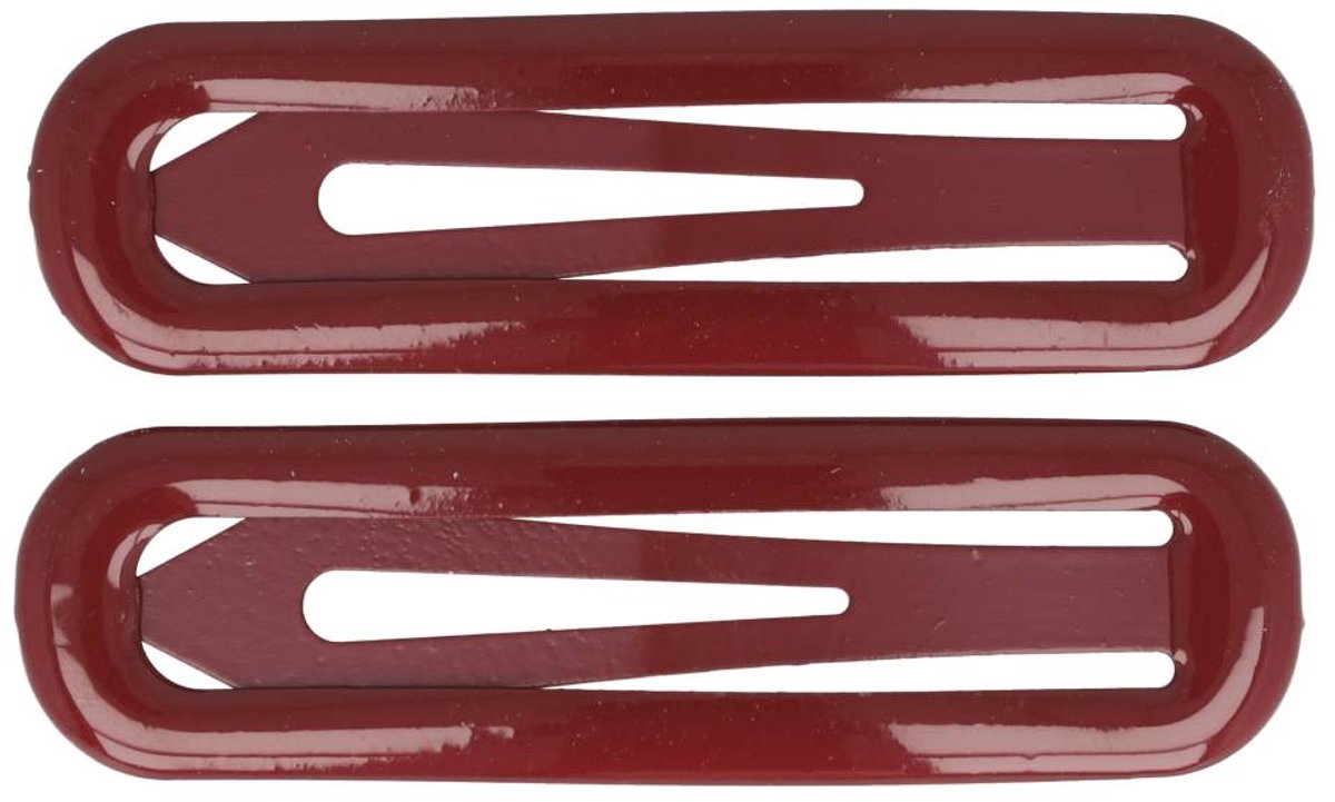 Haarsoires Haarspeld Klikklak 7cm - Epoxy - Donkerrood - Set van 2 - Haarclip Speldjes - Makkelijk in Gebruik - Haaraccessoires voor Volwassenen & Kinderen - Hair Clip - Decoratieve Haaraccessoire