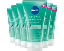 NIVEA - Derma Skin Clear Gezichtsscrub - 6 x 150 ml - Voordeelverpakking