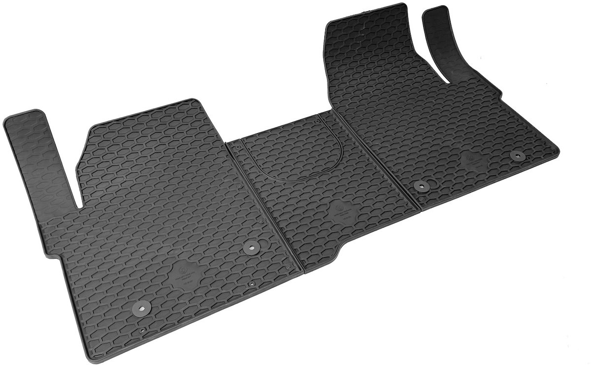 Automatten voor Ford TOURNEO CUSTOM, Volkswagen T7 CARAVELLE (2023-), voor de 2 zits modellen (2 stoelen) - 3-delig - Rubber - Voorzijde