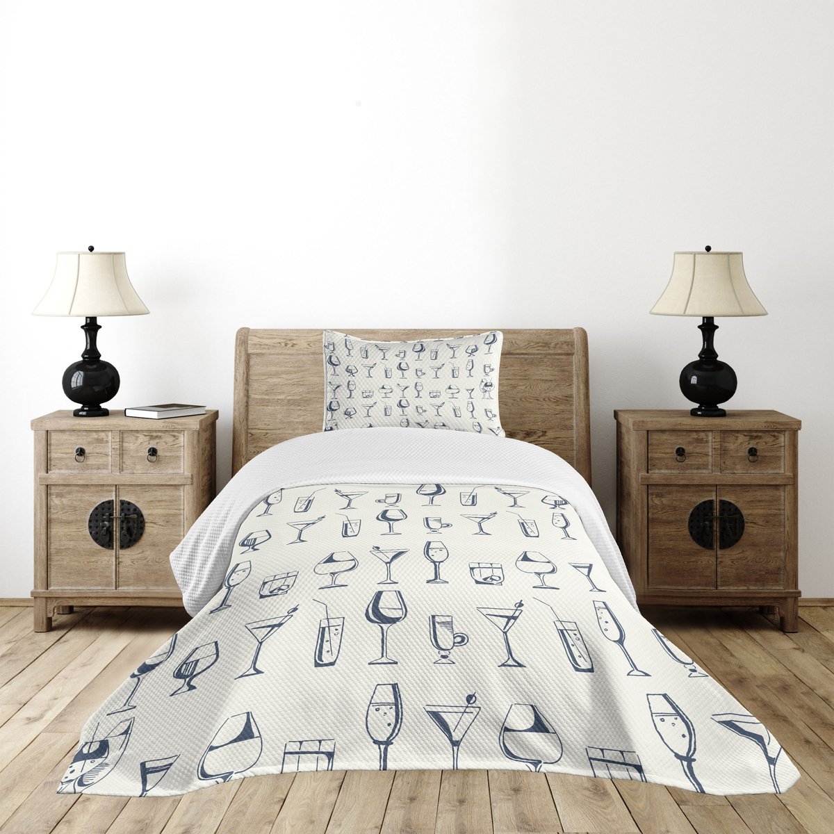 ABAKUHAUS bedsprei – gequilt, 170x220 cm, 1 kussenhoes, donkerpaars