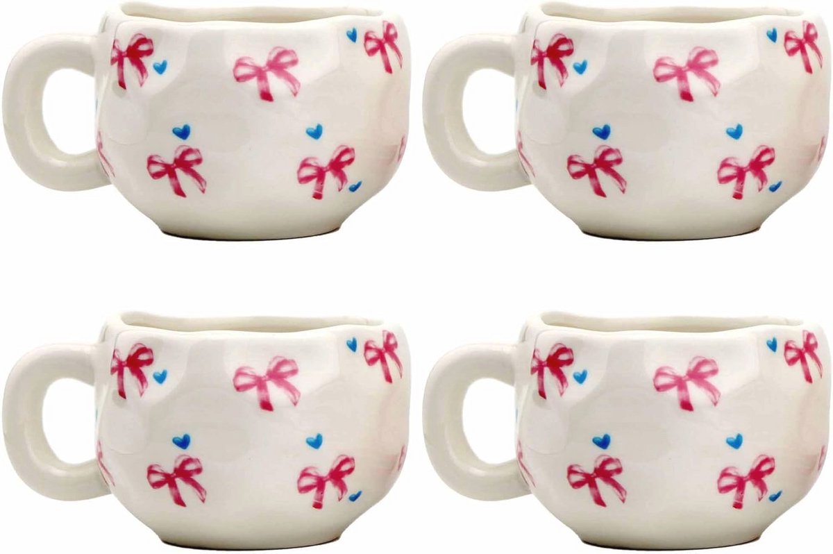 Handgemaakte keramische koffiemokken set van 4