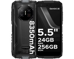 DOOGEE Fire 3 Ultra 4G- AI Outdoor telefoon - Robuuste Smartphone - Android 15 -24 GB RAM+256 GB ROM/2 TB TF - 8350 mAh/18W -Unisoc T7200 -5,5-inch HD -NFC + Face ID + Vingerafdrukscanner- Grijs