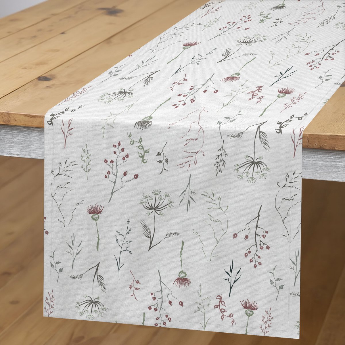 ABAKUHAUS Tafelloper – 40x180 cm – Polyester, Mauve/Taupe/Resedagroen