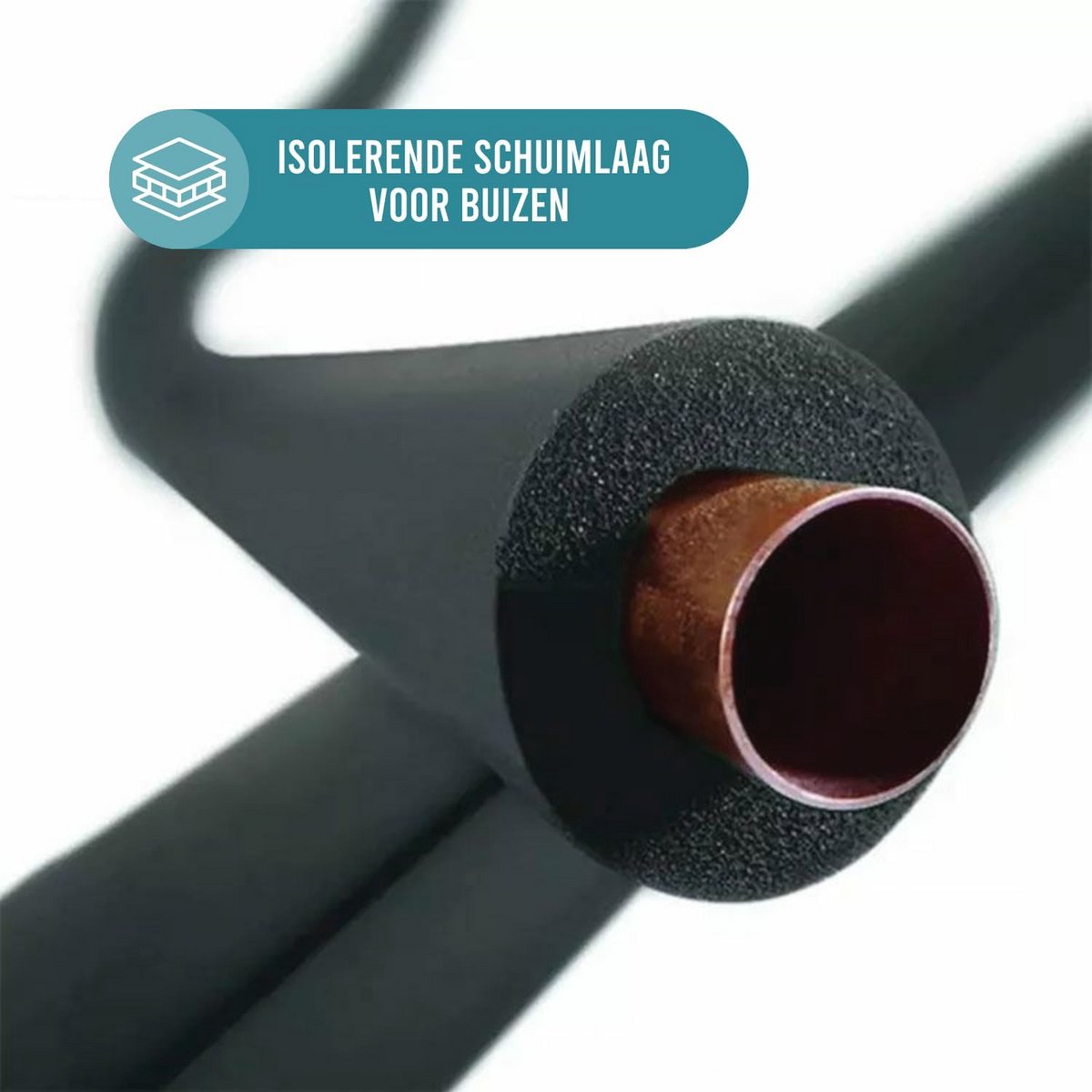 Zelfklevende Buisisolatie 2 m - 9 mm dik - Ø 28 mm - Isolatie voor Verwarming en Sanitair