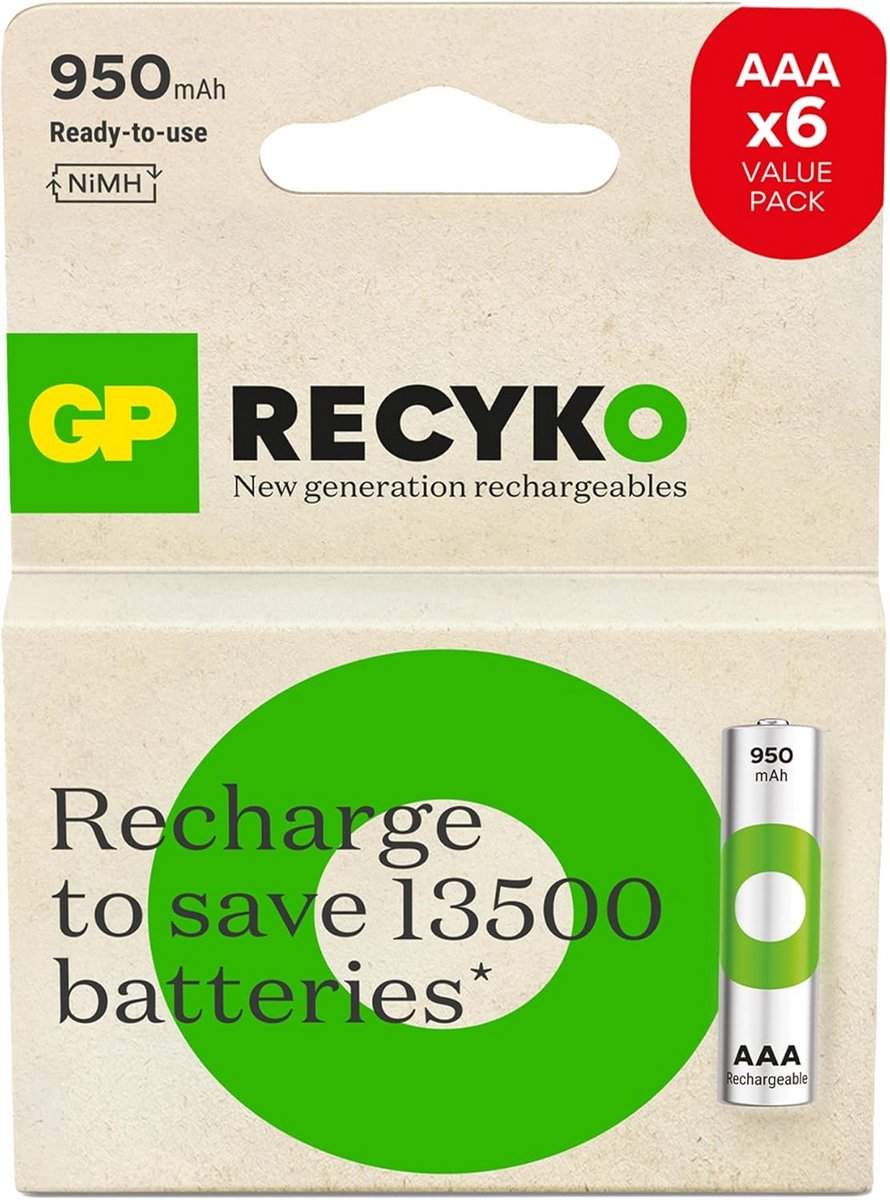 Oplaadbare AAA NiMH-batterij 950 mAh - Duurzaam en Lange Levensduur