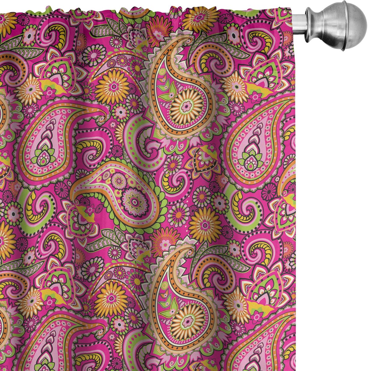 ABAKUHAUS BlossomFolk – Raamgordijnen 2-delige set – Microvezel Rosa
