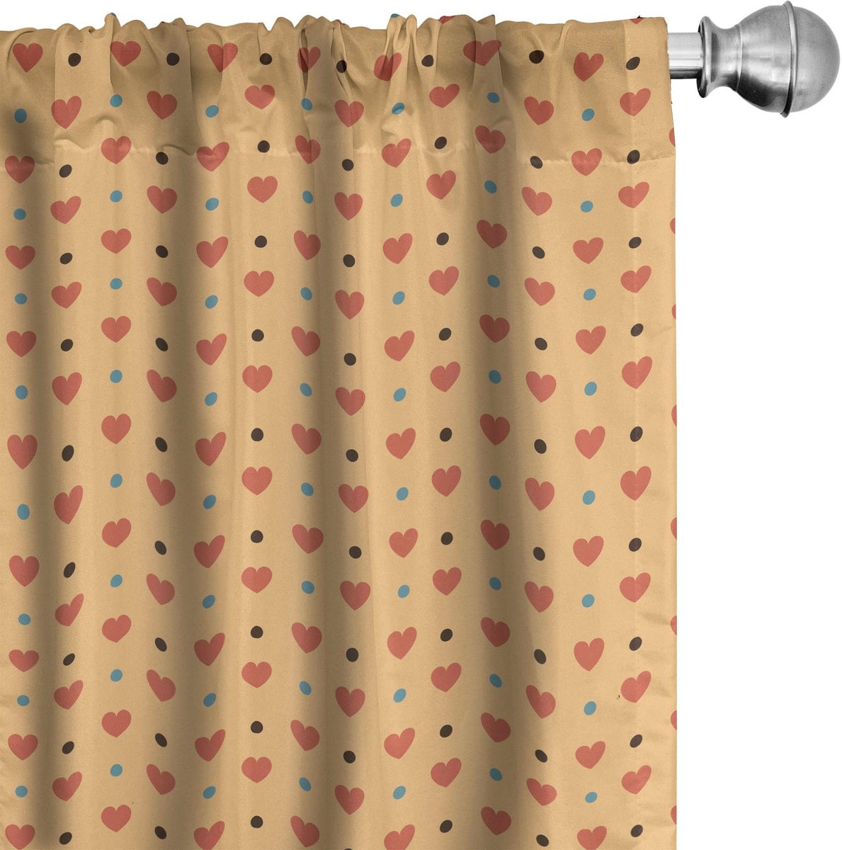 ABAKUHAUS Voorhangen – 2x75x175 cm – microfaser – halfdonker – koraal Koraal Bleek Oranje Blauw