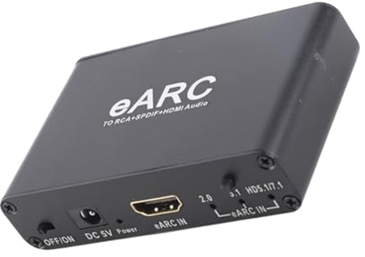 EARC & Arc Audio Extractor, EARC Audio Converter Tot 720p HDMI1.4 / Optisch / 3,5 mm AUX Geluidsextractor, voor TV Versterker Luidspreker, Home Theatre, Soundbar, Headset
