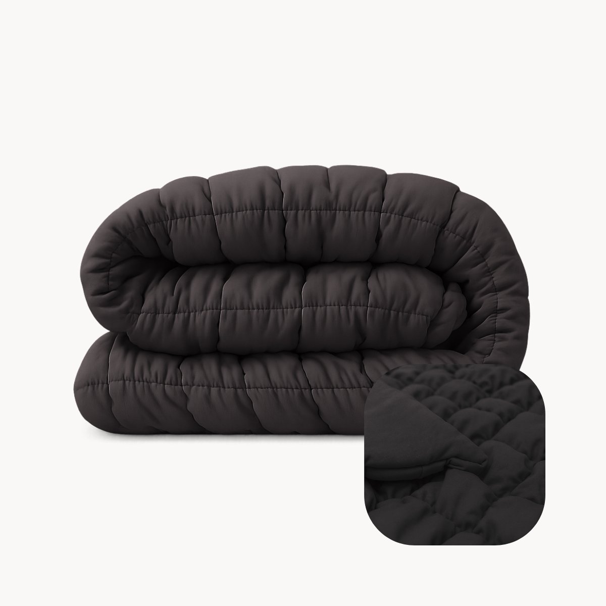 HappyBed Dekbed zonder overtrek 240x200 - Tufted - Wasbaar dekbed - Dekbed zonder hoes - Hoesloos Dekbed - Black