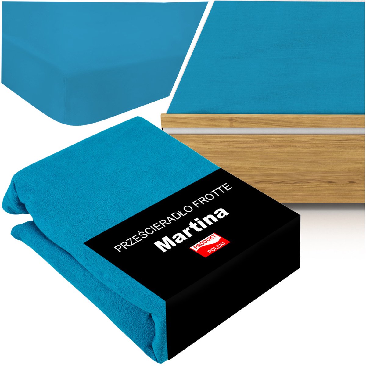 Terry Hoeslaken met Elastiek 160x200cm - Blauw, 30cm Matrasdikte