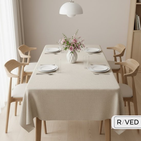 Nappe Raved Aspect Lin Beige - 140 x 240 cm - PVC - Lavable