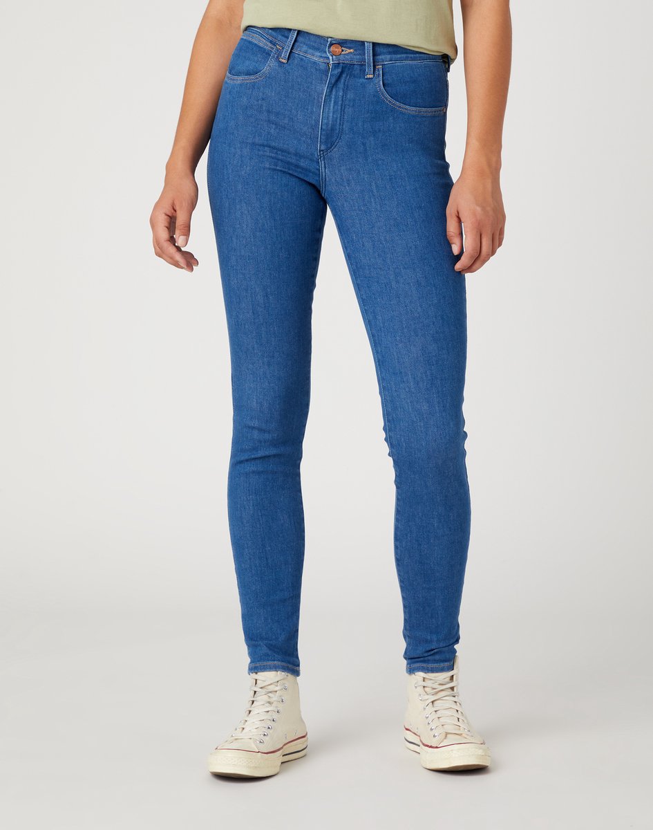 Wrangler HIGH SKINNY EYE LOVE YOU W32 X L32 Blauw