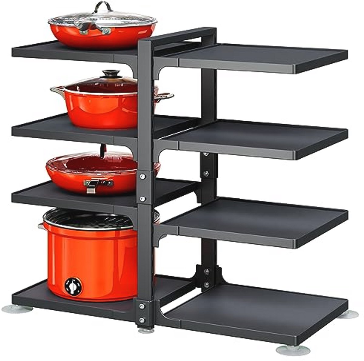 Verstelbare Pan- en Pottenorganizer voor Keuken - Roestvrijstalen Potdeksel Organizer