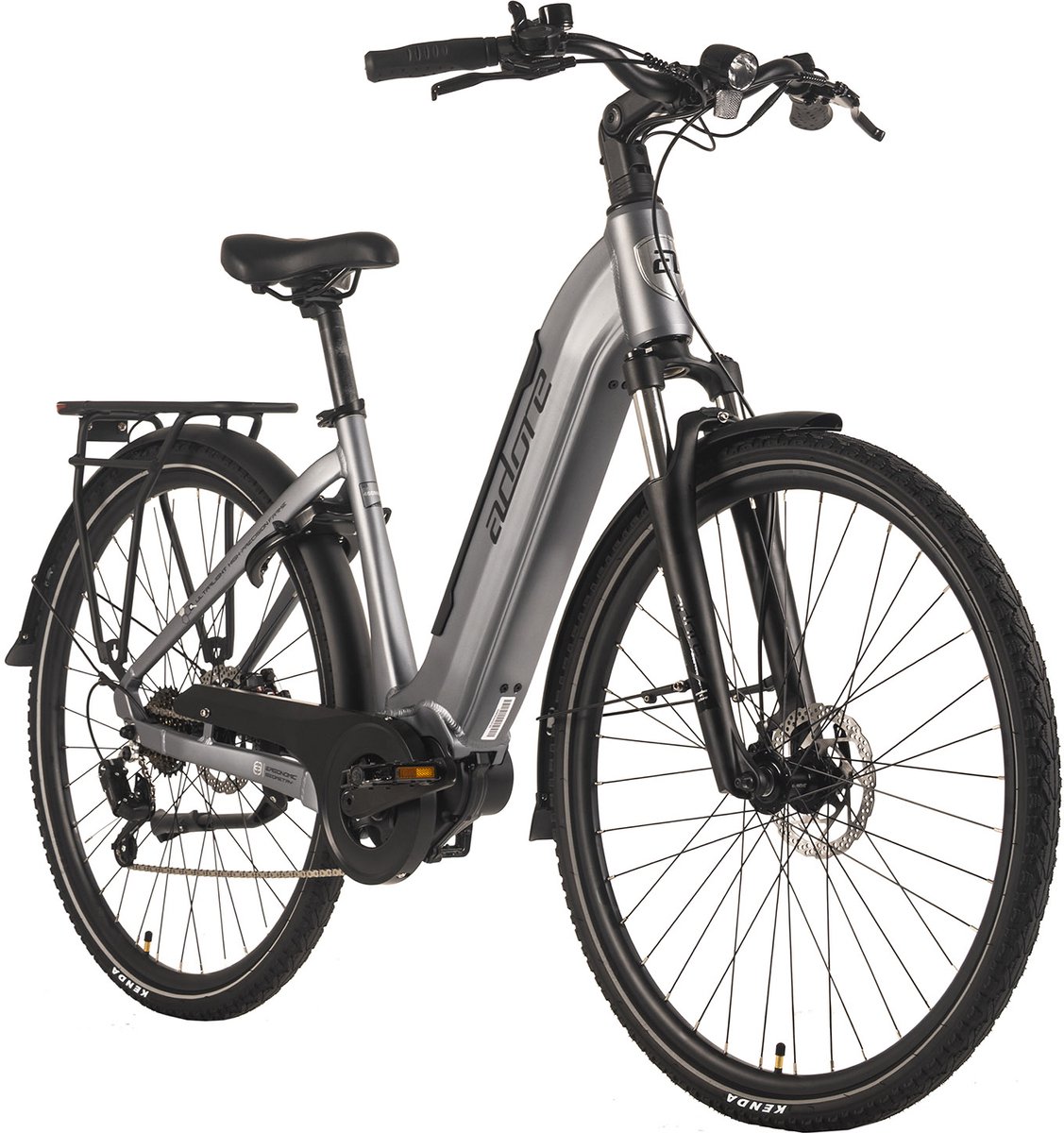 ADORE E-Citybike 28" aluminium stadsfiets CX-660 middenmotor 75Nm / 14,7Ah grijs mat - ADORE - €1.595,00