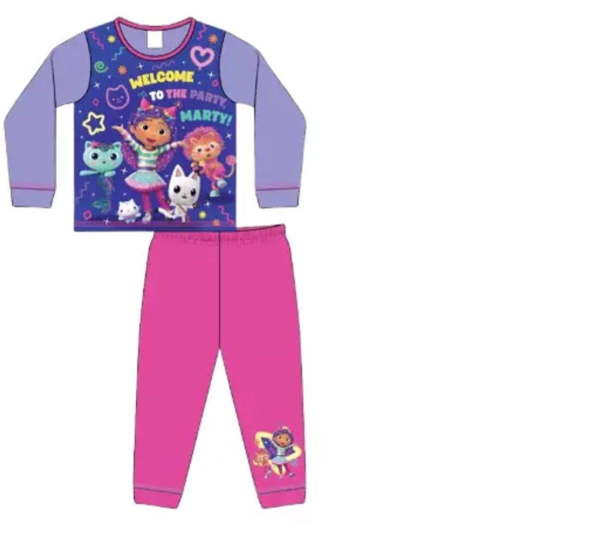 Gabby’s Dollhouse Pyjama - Maat 98/104 - Paars met Roze - 100% Katoen - Officiële Licentie