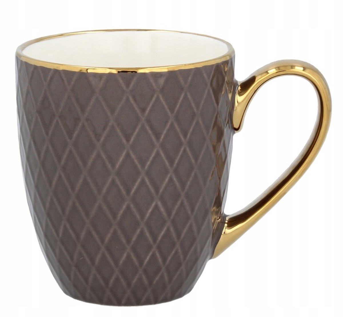 Porseleinen Mok 380ml met Gouden Oor - Elegant & Stijlvol