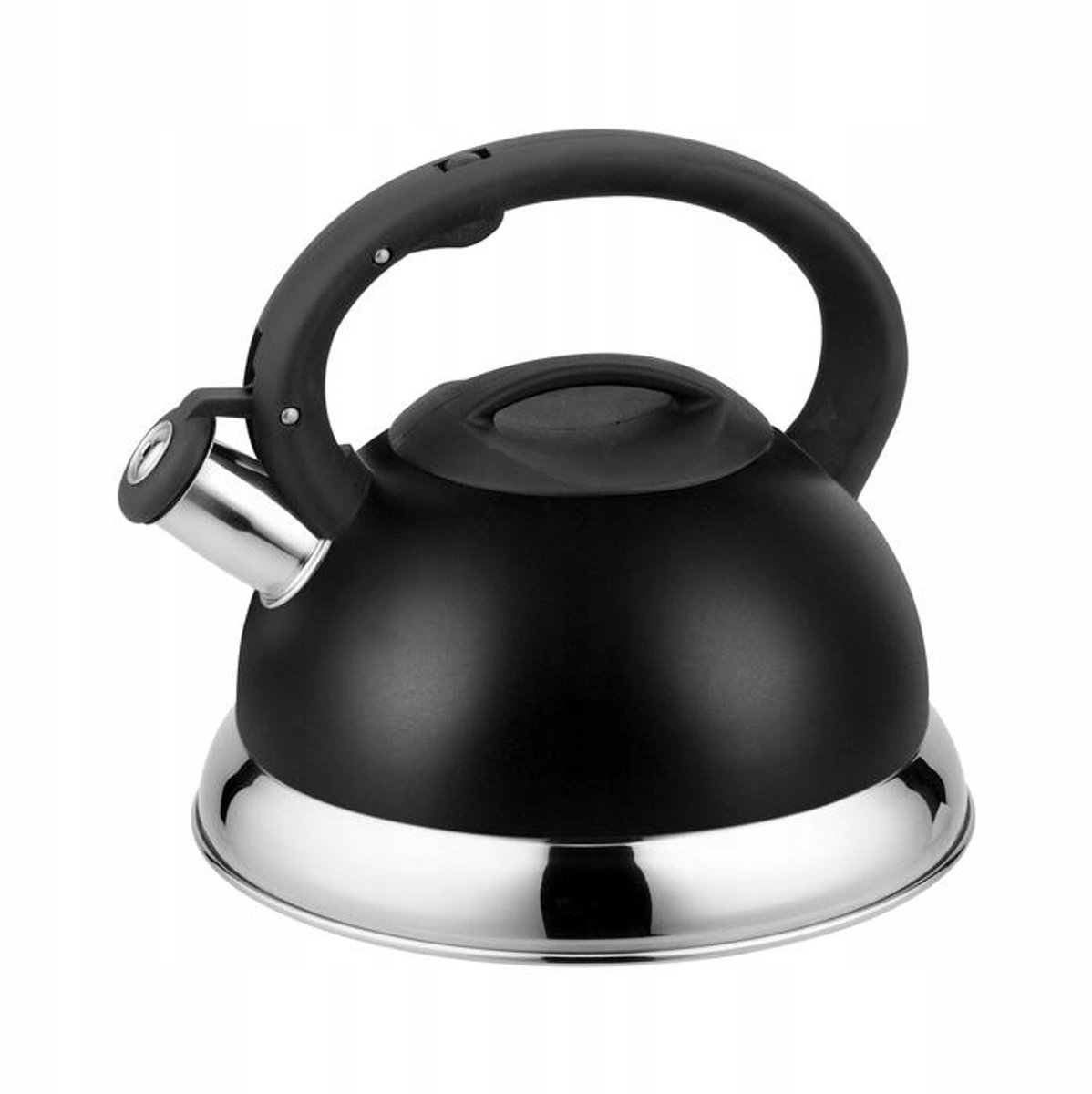 Zwarte Roestvrijstalen Fluitketel 3L - Gas & Inductie