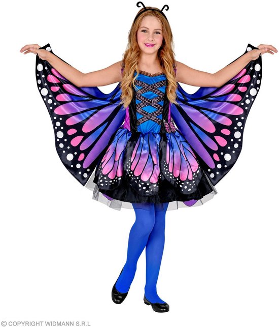 Vlinder kostuum kinderen blauw paars