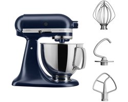 KitchenAid Artisan 5KSM125EIB - Keukenmachine - 4,8L - Inktblauw - 3 menghaken