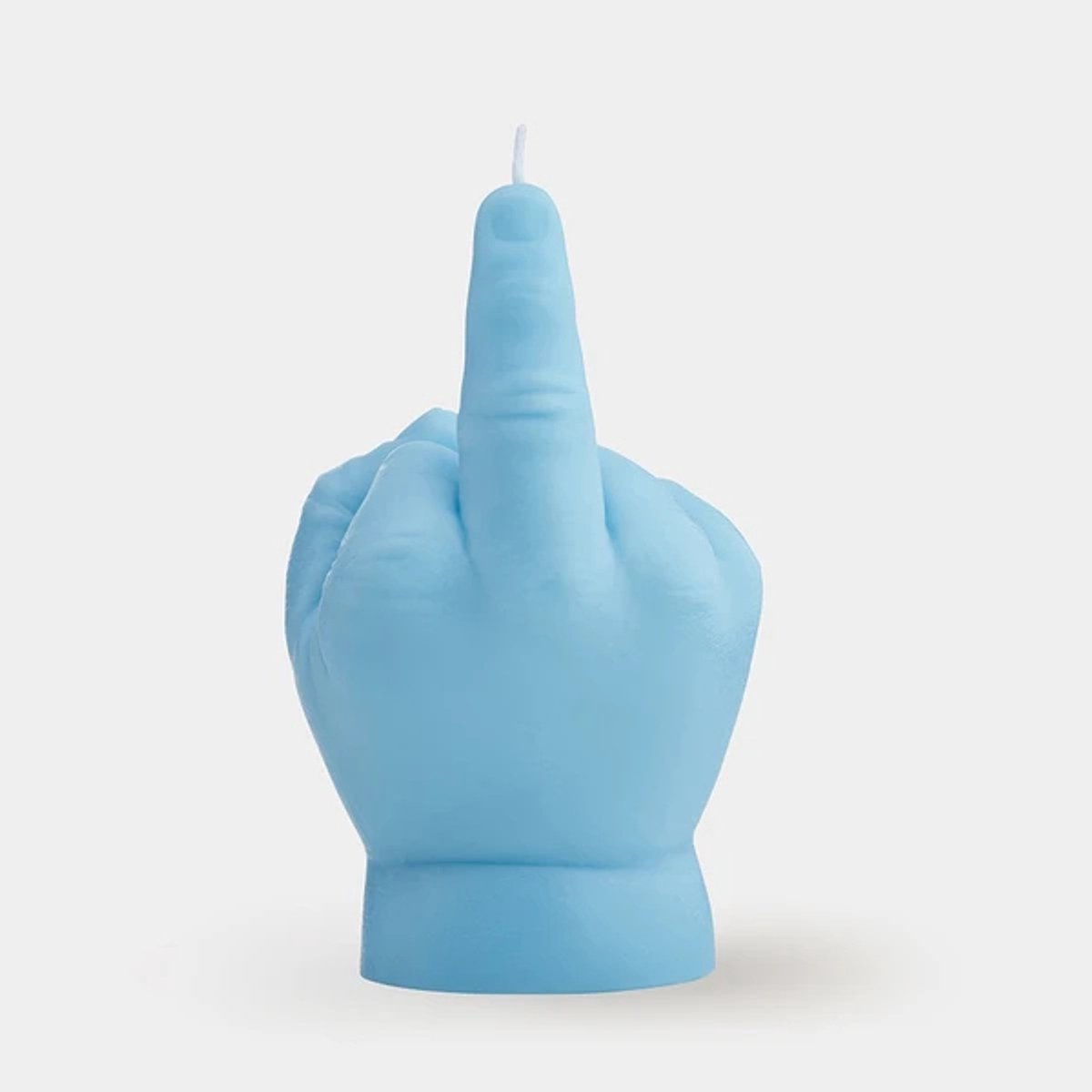 Levensechte baby-middelvinger kaars (Blauw)