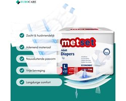 30 Stuks – Medcare Incontinentie Luiers Metset – Maat L – 1600+ ml absorptie – Wegwerpluiers voor matige tot zware incontinentie – Comfortabel & huidvriendelijk – Dag & nacht bescherming