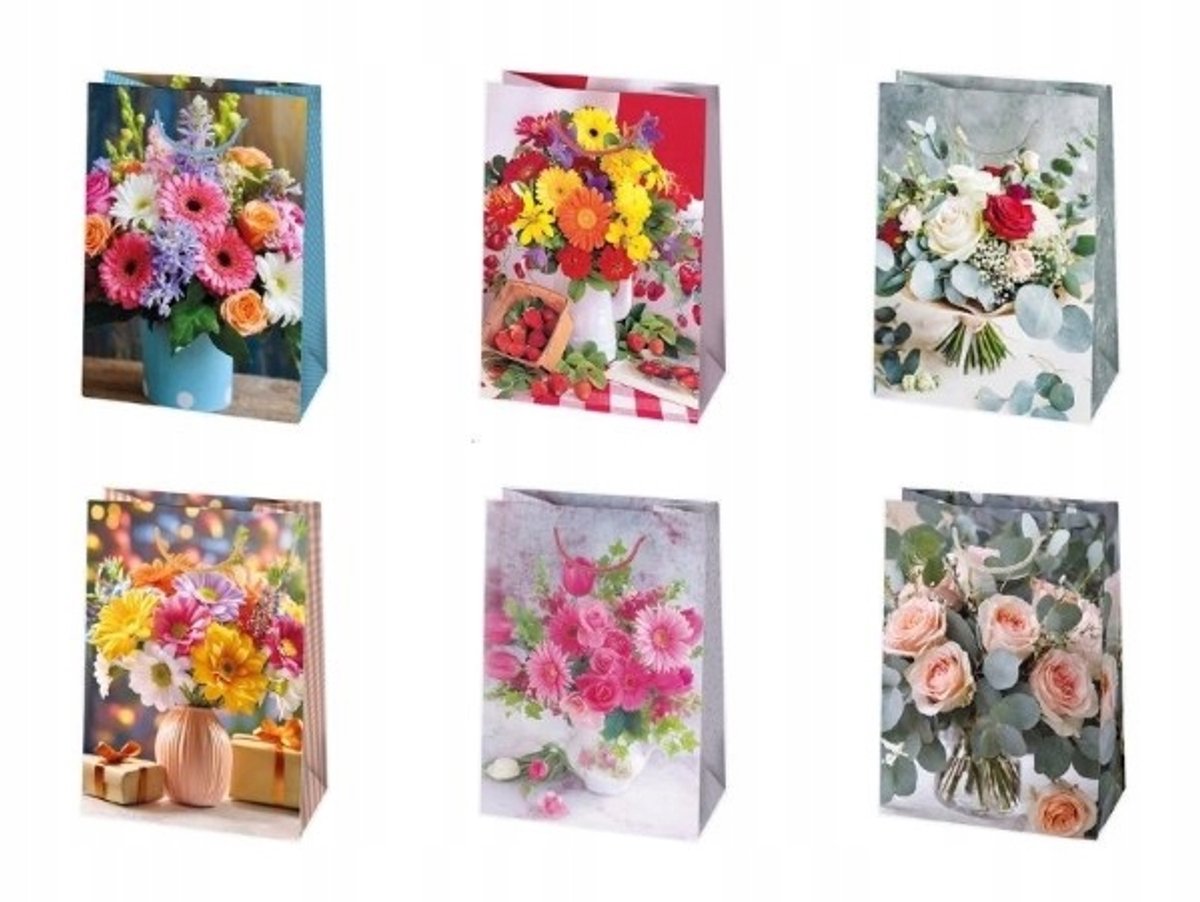 Papieren Cadeautas Mix - 23x11x32 cm - 1 Stuk
