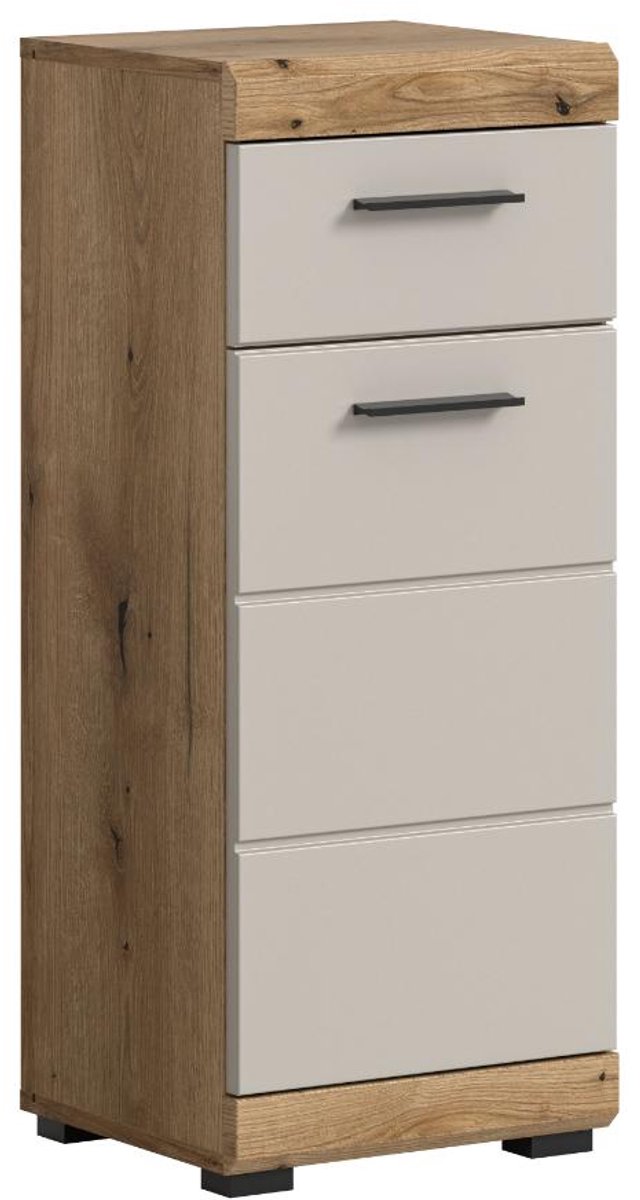 Scout badkamerkast 1 deur, 1 lade kasjmier decor mat, eiken decor.