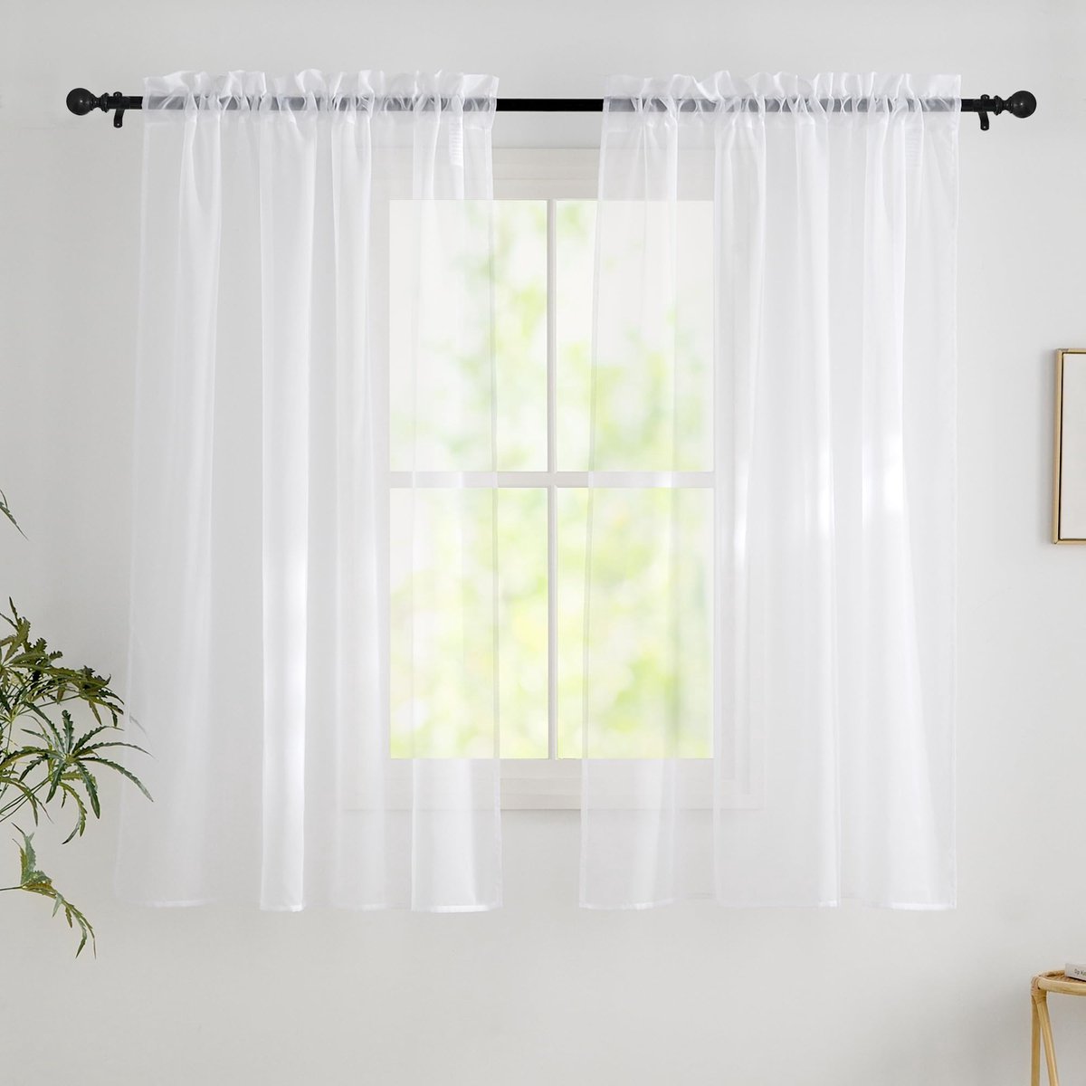 Unyqoos Transparante witte gordijnset met lussen voor sfeervolle woondecoratie