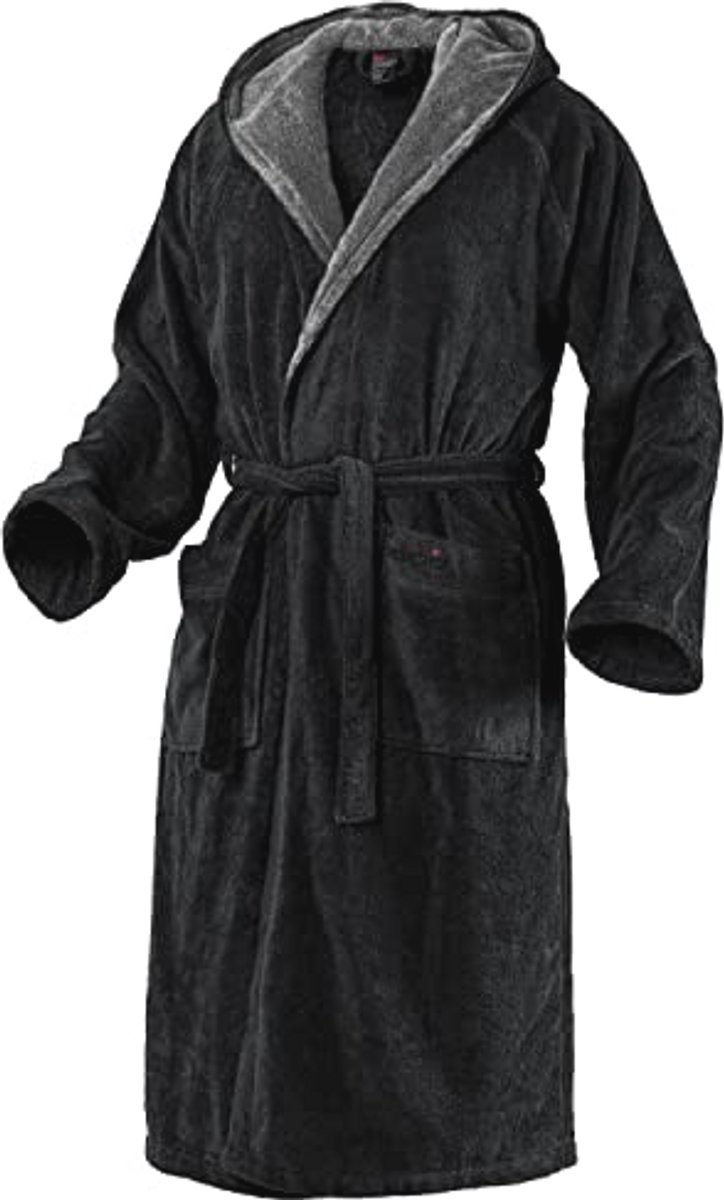 Dames en heren badjas met capuchon van zacht katoen | Pluizige kimono | Geschikt voor maten S - 8XL | Öko-Tex Standard 100
