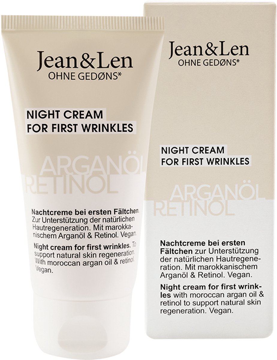 Jean & Len - Nachtcrème, Anti-rimpel, 50 ml, Koker, Arganolie, Retinol