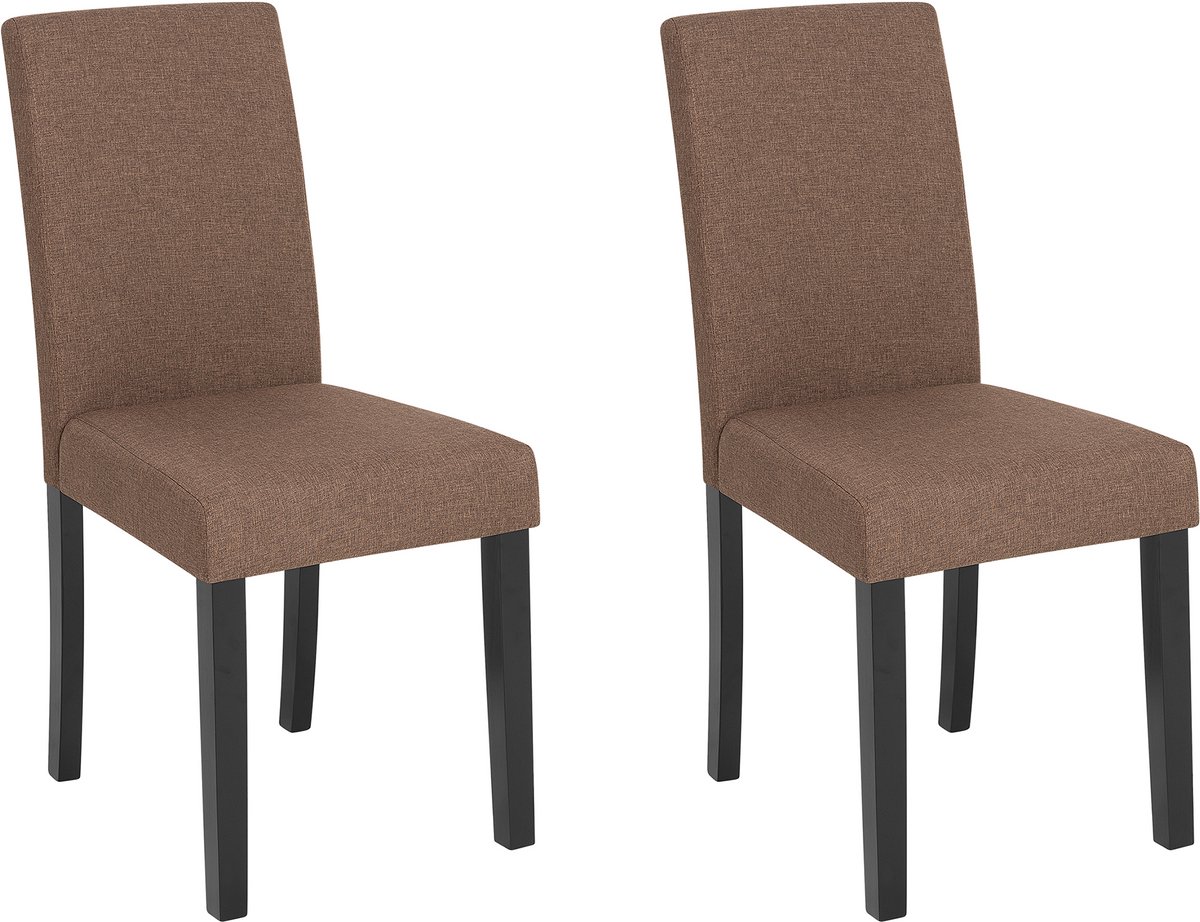 BROADWAY - Eetkamerstoel - Bruin - Polyester