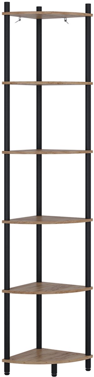 Vicco Bivio Hoekrek – 29 x 163.5 cm met 6 opbergvakken Eik goud/antraciet