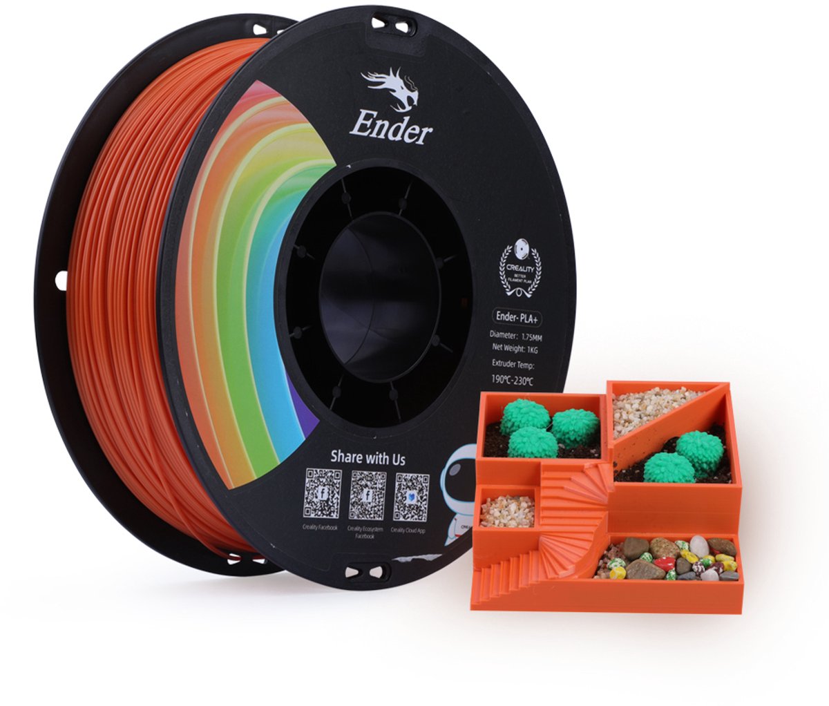 Creality Ender PLA+ 3D Filament 1,75mm 1kg Oranje