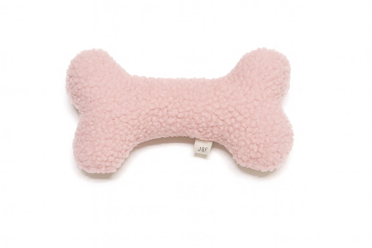 Hondenknuffel – Teddybot roze maat M -Zacht pluchen hondenspeeltje zonder piep - Hondenspeelgoed - Teddystof