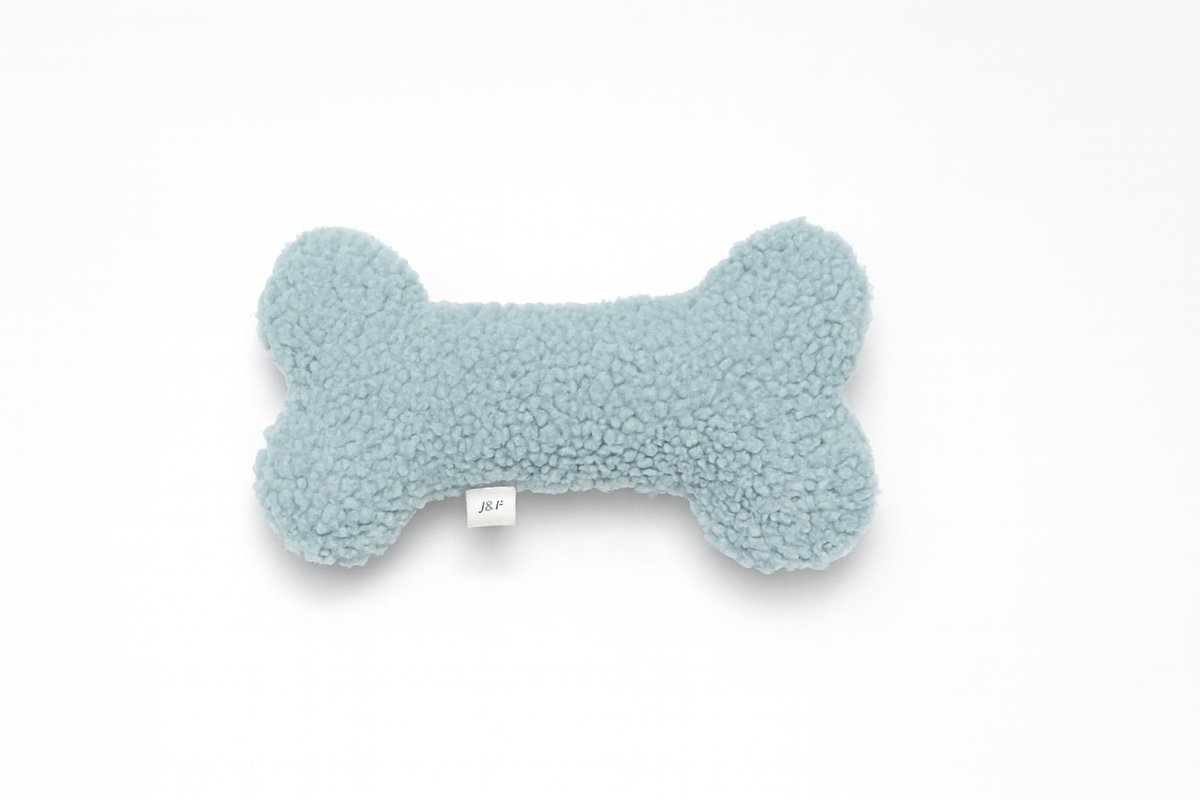 Hondenknuffel – Teddybot blauw maat M -Zacht pluchen hondenspeeltje zonder piep - Hondenspeelgoed - Teddystof
