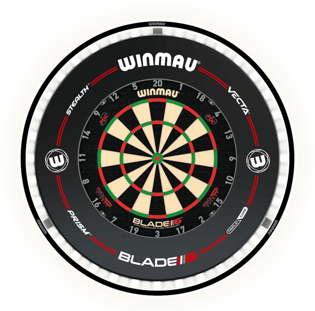 Winmau Blade 6 Triple Core + Winmau Pro Line Surround + Winmau Plasma - Dartset
