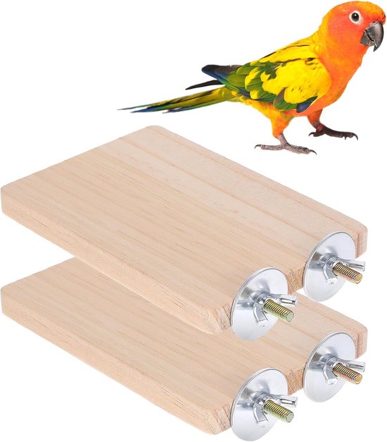2 Pieces Bird Platform, 13 x 9 cm, Natural Wood, Bird Perch Platform ...
