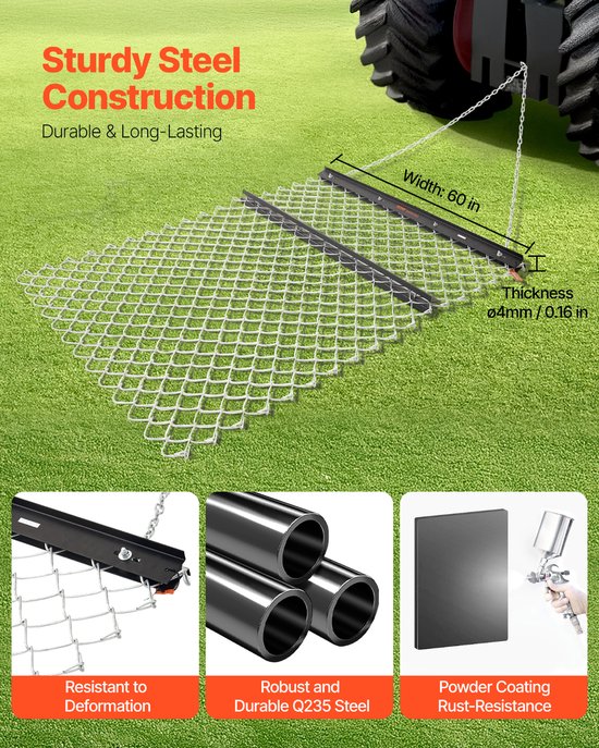 VEVOR Weideeg 1520x1240x57mm Sleepeg Weide Sleepeg voor ATV UTV van VEVOR — afbeelding 4