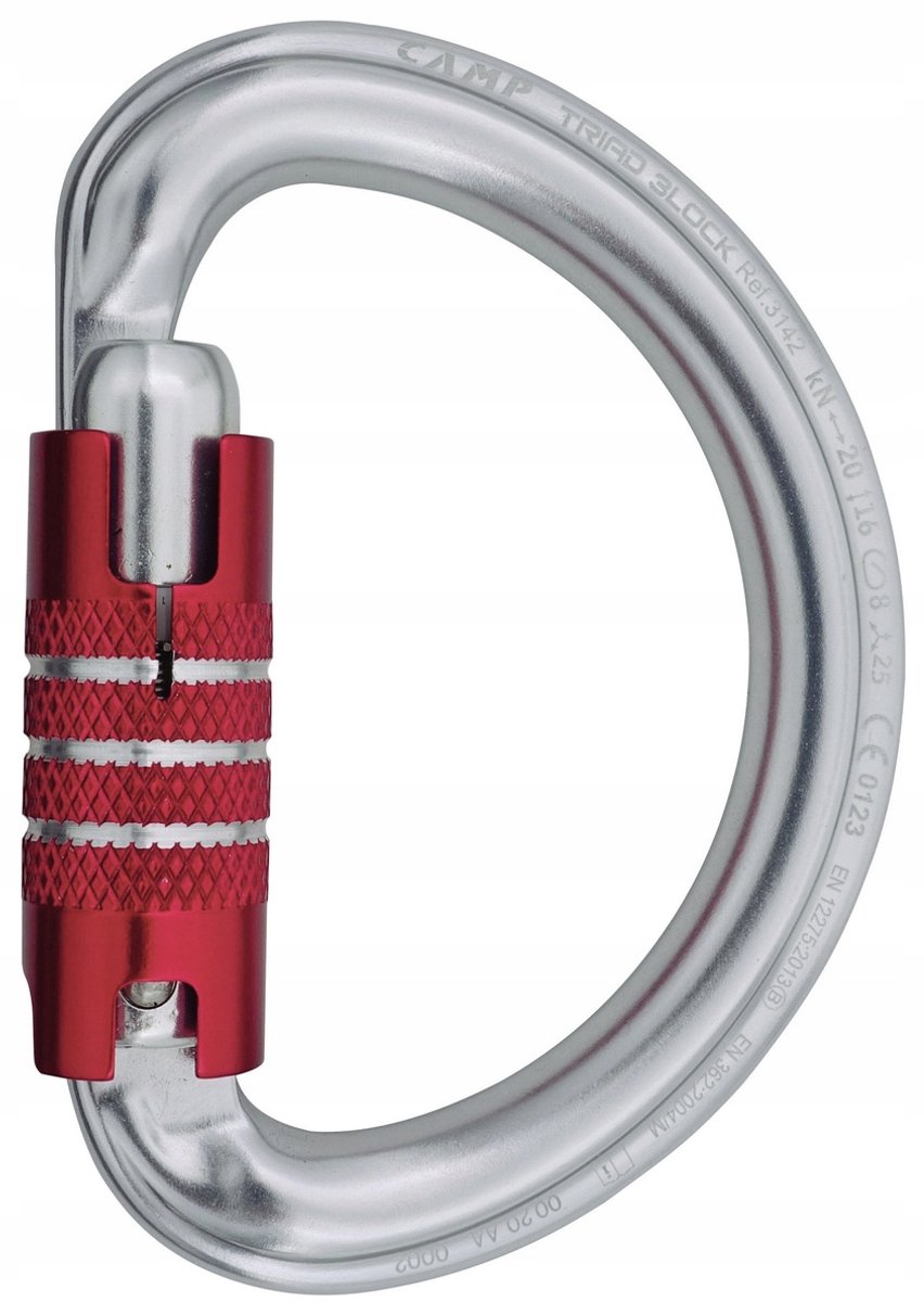 CAMP Triad 3LOCK karabijnhaak - D-vormig aluminium, 25kN