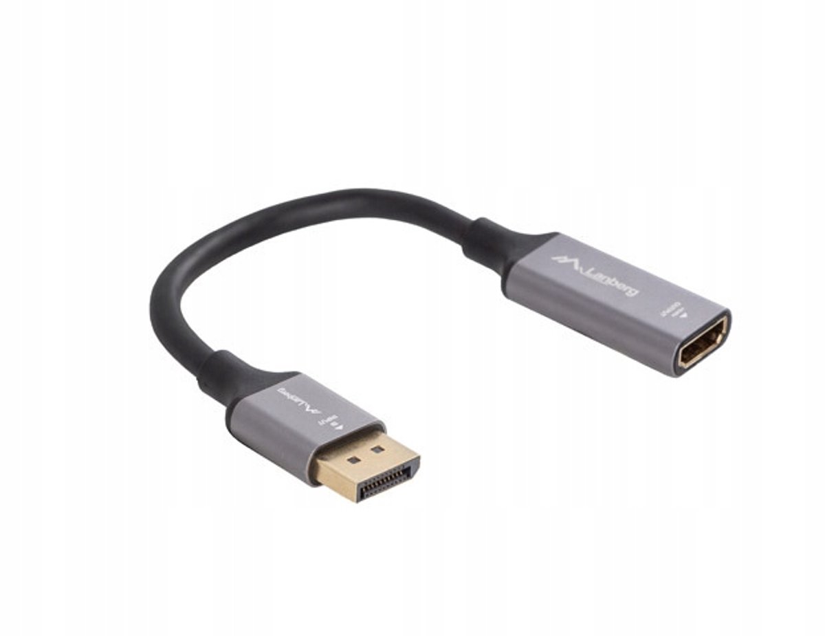 Lanberg DisplayPort naar HDMI Adapter Kabel 8K 20cm Zilver